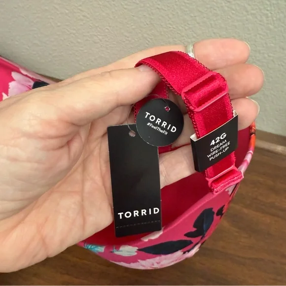 NWT Torrid 42G Full Coverage Bra – Hot Pink Floral Print Underwire Lined Plus Si - Picture 7 of 10